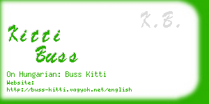 kitti buss business card